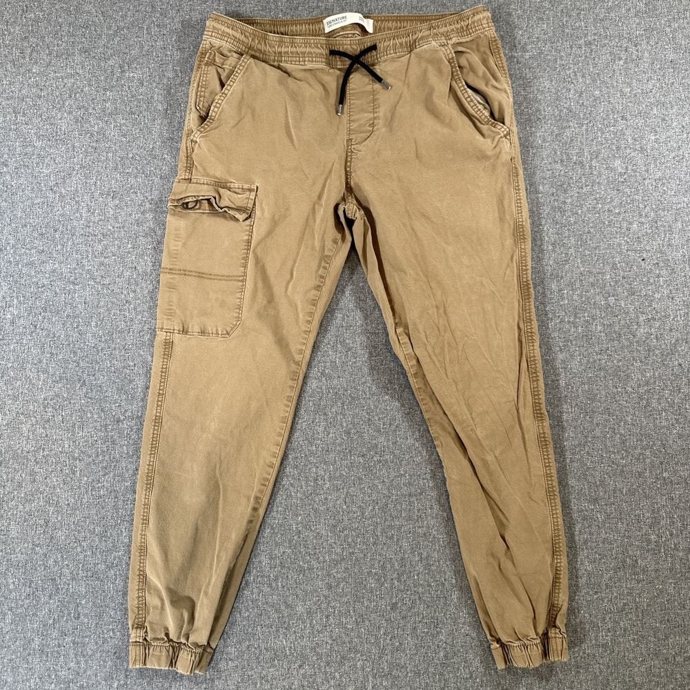 Levi's Signature Cargo Jogger Pants Mens Large Brown Stretch Drawstring Casual
